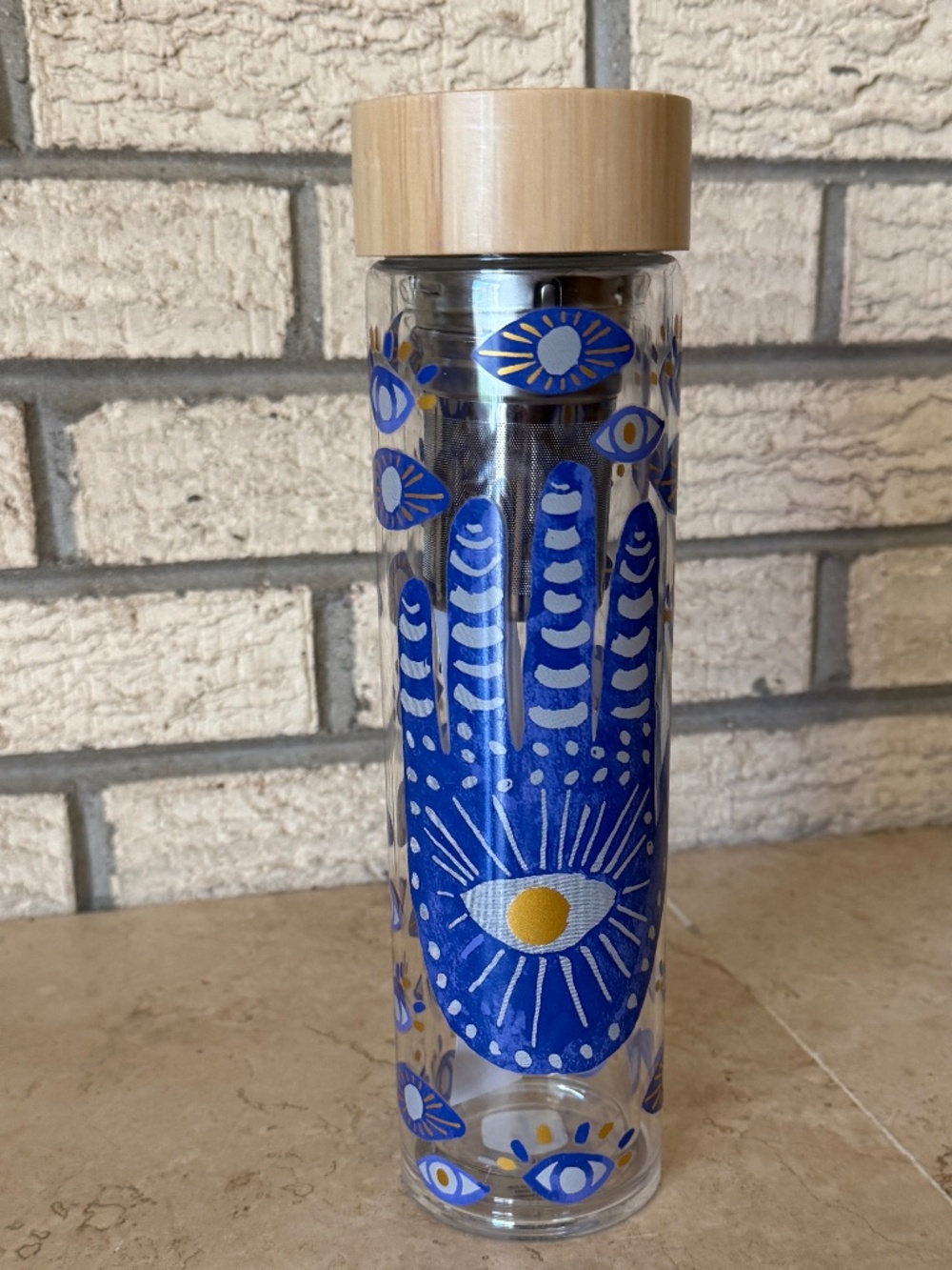 Anthropologie Glass Infuser Evil Eye Design New